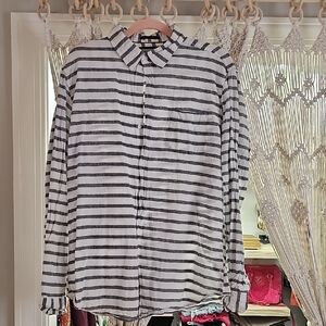 Striped Black and White Men's Shirt